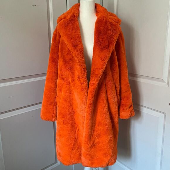 Bright Orange Imani Faux Fur Coat from APPARIS (size XS) - Picture 1 of 8